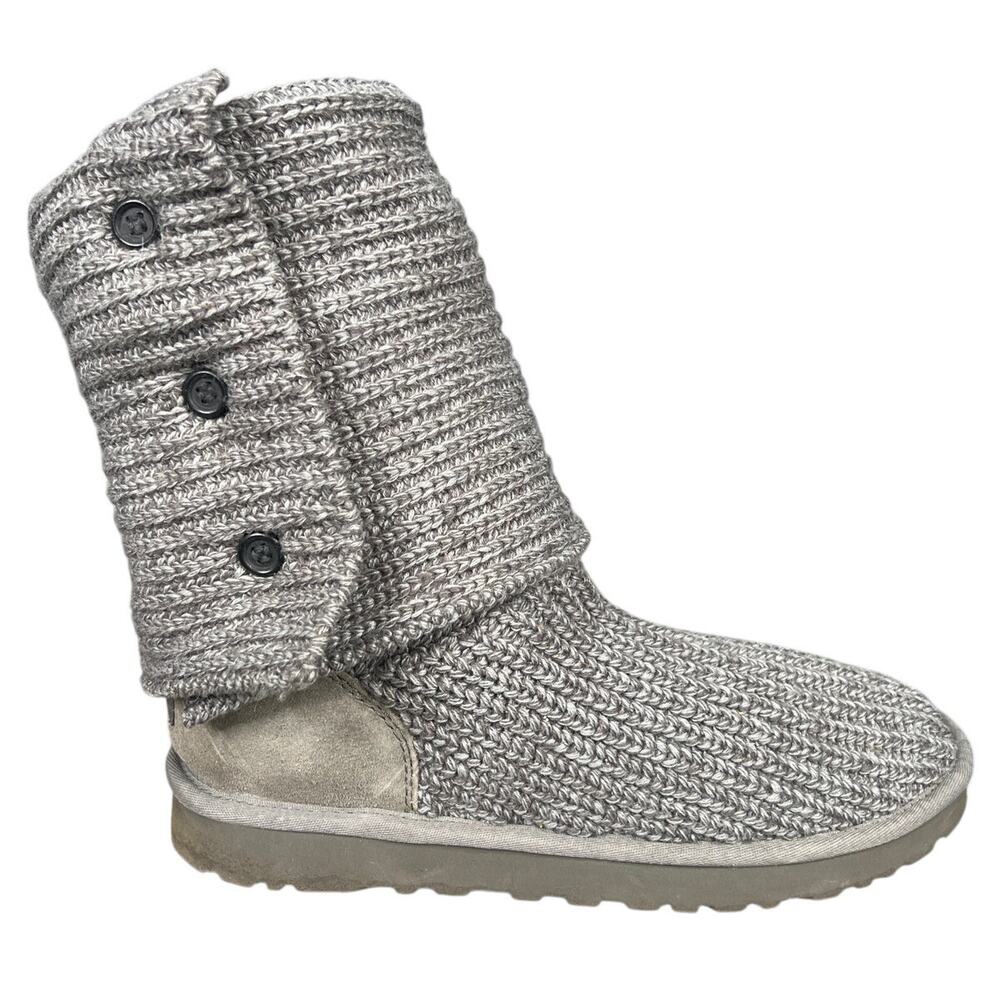 UGG Women’s Cardy Grey Knit Pull On Winter Boots Size US 10